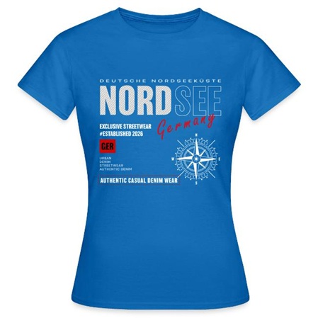 T-Shirt mit Nordsee Deutschland Motiv im maritimen Streetwear Stil