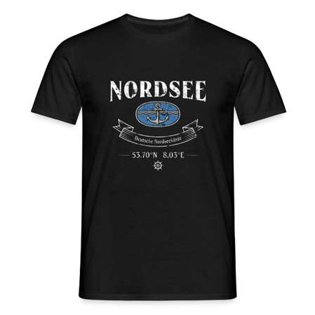 T-Shirt mit Nordsee Vintage Motiv im maritimen Stil für Meerliebhaber